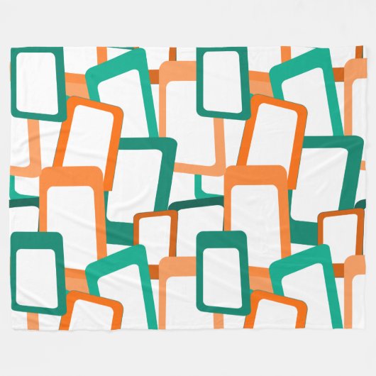 Moderne tussenliggende rechthoeken fleece deken (Voorkant (Horizontaal))