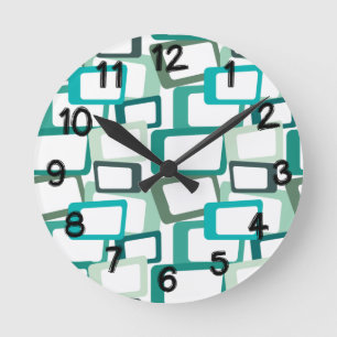 Moderne tussenliggende rechthoeken ronde klok