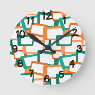 Moderne tussenliggende rechthoeken ronde klok