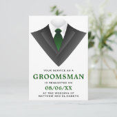 Moderne Tuxedo Bruidsjonker Uitnodiging (Staand voorkant)