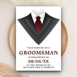 Moderne Tuxedo Bruidsjonker Uitnodiging