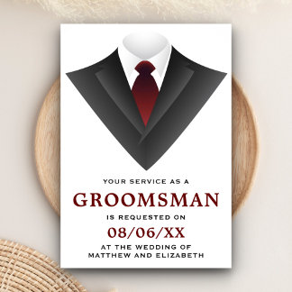 Moderne Tuxedo Bruidsjonker Uitnodiging