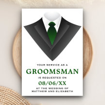 Moderne Tuxedo Bruidsjonker Uitnodiging