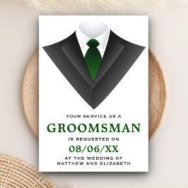 Moderne Tuxedo Bruidsjonker Uitnodiging