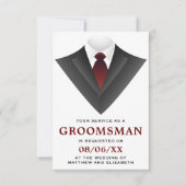 Moderne Tuxedo Bruidsjonker Uitnodiging (Voorkant)