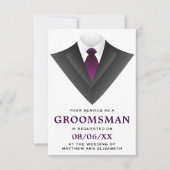 Moderne Tuxedo Bruidsjonker Verzoek Kaart (Voorkant)