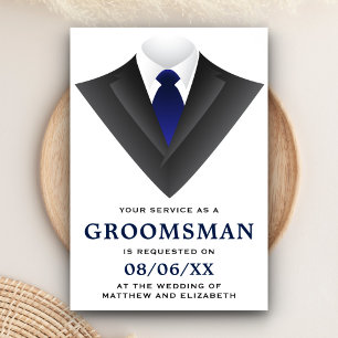 Moderne Tuxedo Bruidsjonker Verzoek Kaart