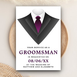Moderne Tuxedo Bruidsjonker Verzoek Kaart