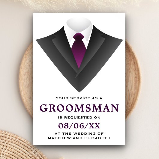 Moderne Tuxedo Bruidsjonker Verzoek Kaart