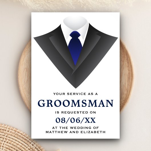 Moderne Tuxedo Bruidsjonker Verzoek Kaart