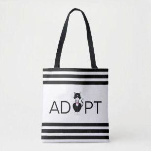Moderne Tuxedo Wilde Kat Adoptie Tote Bag