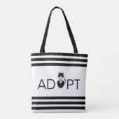 Moderne Tuxedo Wilde Kat Adoptie Tote Bag (Achterkant)