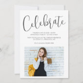 Moderne Twee Foto Afstuderen Kaart (Voorkant)