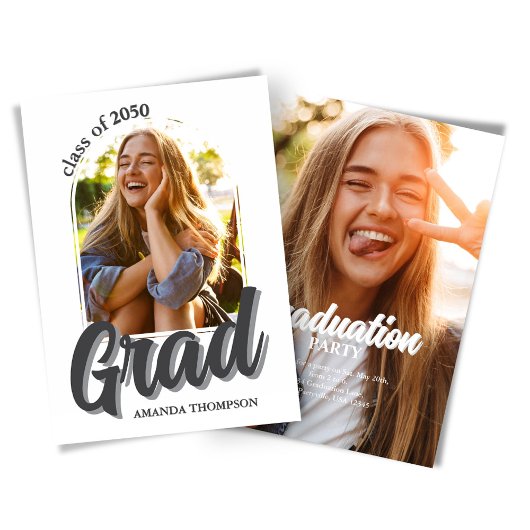 Moderne twee foto afstuderen partij kaart