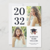 Moderne twee foto afstuderen partij kaart (Voorkant)