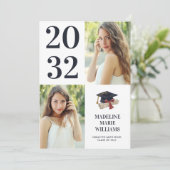 Moderne twee foto afstuderen partij kaart (Staand voorkant)