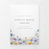 Moderne twee foto begrafenis orde van dienst drieluik uitnodiging (Cover)