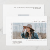 Moderne Twee Foto Bruid Witte Uitnodiging (Voorkant / Achterkant)