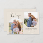 Moderne twee foto bruiloft bedankkaart (Voorkant / Achterkant)