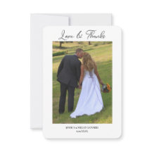 Moderne Twee Foto Bruiloft Liefde en Dank