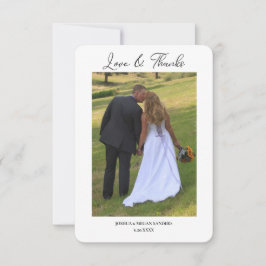 Moderne Twee Foto Bruiloft Liefde en Dank Bedankkaart