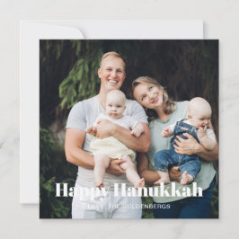 Moderne twee foto dubbelzijdige aangepaste tekst C Feestdagenkaart