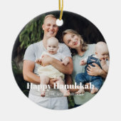 Moderne twee foto dubbelzijdige aangepaste tekst C Keramisch Ornament (Voorkant)