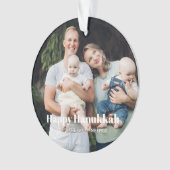 Moderne twee foto dubbelzijdige aangepaste tekst C Ornament (voorkant)