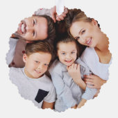 Moderne twee foto dubbelzijdige aangepaste tekst C Ornament Kaart (Achterkant)