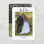 Moderne Twee Foto Eenvoudig Bericht Trouwdag Bedankkaart (Voorkant / Achterkant)