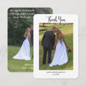 Moderne Twee Foto Eenvoudig Bericht Trouwen Bedankkaart (Voorkant / Achterkant)