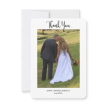 Moderne Twee Foto Eenvoudige Bericht Trouwkaart