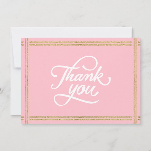 Moderne twee foto Roze Wit Goud Daisy Bedankkaart (Achterkant)