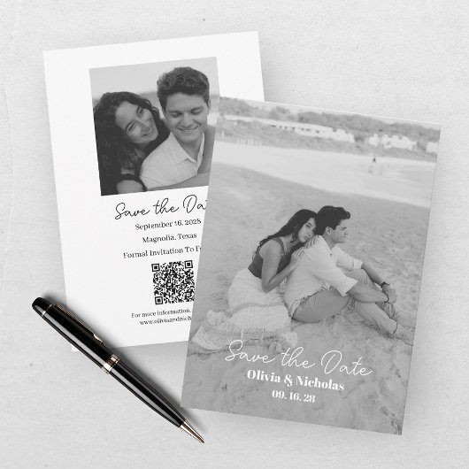 Moderne Twee Foto Save The Date