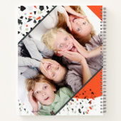 Moderne twee foto Terrazzo Persoonlijke naam Notitieboek (Achterkant)