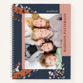 Moderne twee foto Terrazzo Persoonlijke naam Notitieboek (Voorkant)