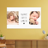 Moderne twee foto | U maakt ons leven compleet Canvas Afdruk (Insitu (Woonkamer))