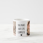 Moderne twee foto | U maakt ons leven compleet Espresso Kop (Voorkant)