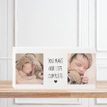 Moderne twee foto | U maakt ons leven compleet Houten Kist Print<br><div class="desc">Moderne twee foto | U maakt ons leven compleet</div>