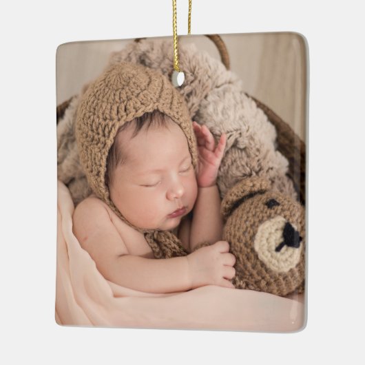 Moderne twee foto | U maakt ons leven compleet Keramisch Ornament (Links)