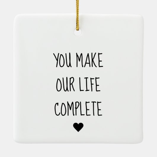 Moderne twee foto | U maakt ons leven compleet Keramisch Ornament (Achterkant)