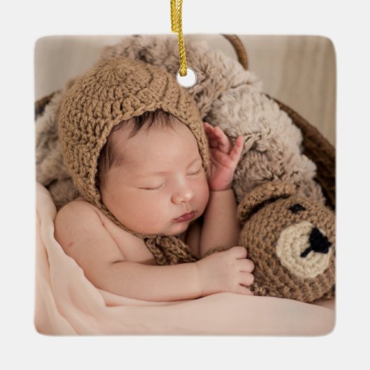 Moderne twee foto | U maakt ons leven compleet Keramisch Ornament (Voorkant)