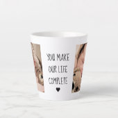 Moderne twee foto | U maakt ons leven compleet Latte Mok (Voorkant)