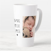 Moderne twee foto | U maakt ons leven compleet Latte Mok (Rechterhoek)