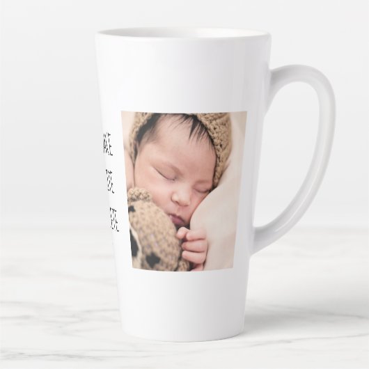 Moderne twee foto | U maakt ons leven compleet Latte Mok (Rechts)