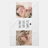 Moderne twee foto | U maakt ons leven compleet Theedoek (Verticaal)