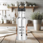 Moderne twee foto | U maakt ons leven compleet Waterfles<br><div class="desc">Moderne twee foto | U maakt ons leven compleet</div>