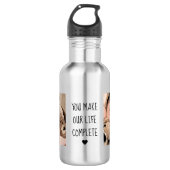 Moderne twee foto | U maakt ons leven compleet Waterfles (Voorkant)