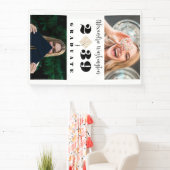 Moderne twee foto vet script afstudeerfeest spandoek (Insitu)