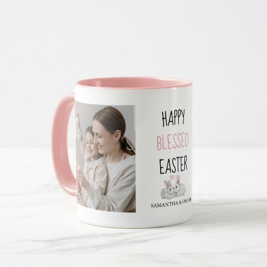 Moderne twee foto | Vrolijk geborsteld Pasen | Bun Mok (Voorkant links)